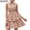 Women's Fashion Summer Spring Flower Pattern Print Sleeveless Casual Dresses