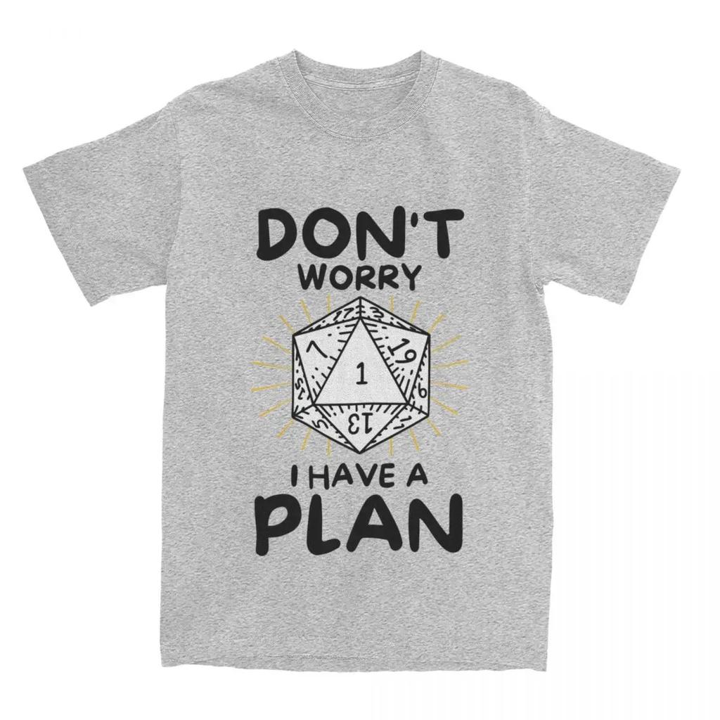 Dnd D20 Dice Don't Worry I Have A Plan Men Women T Shirts Dungeon Dragon DM Game Apparel Tees T-Shirts Summer Clothes