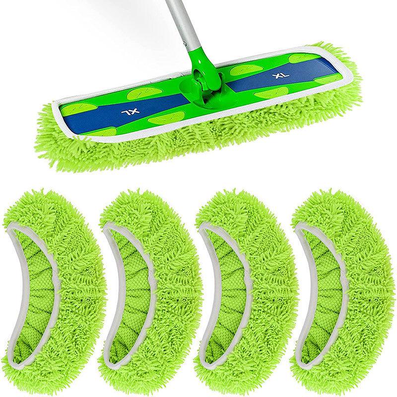 Сменная насадка для швабры Swiffer - Коралловый флис, Сухая и влажная уборка, Универсальный плоский чехол для швабры.