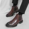 Classic Retro Style Men's Chelsea Boots Branded Urban Business Leather Casual Boots Slip-on Comfort Men's High Top Leather Boots