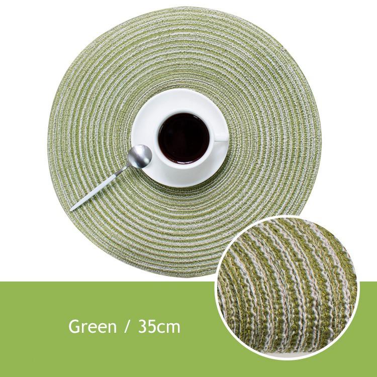 Упаковка из 4 шт. хлопковых плетеных салфеток для стола, круглых салфеток, теплоизолирующих ковриков в японском стиле, 35 см