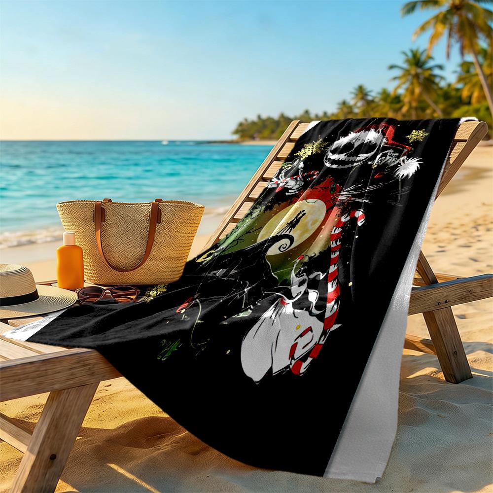 Christmas Nightmare Beach Towel Super Soft Microfiber Quickdry Fabric Comfortable Lightweight
