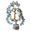 Lapiz Lazuli Tree Natural Gemstone Tree of Life Promoting Awareness Stability Bonus Crystal Pendant Golden Wire 300 Beads