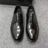 Leather Shoes Men's Genuine Leather Breathable Black Classic All-match High-end Lace-up Derby Shoes