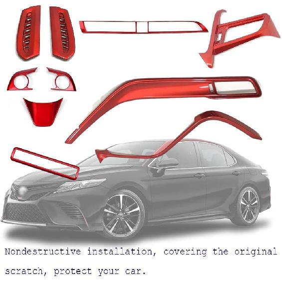 Аксессуары для Toyota Camry ABS Полный набор салонов автомобилей Приборная панель Центральная консоль Литая накладка Крышка воздуховыпускного отверстия Аксессуары для колес 10 шт. для