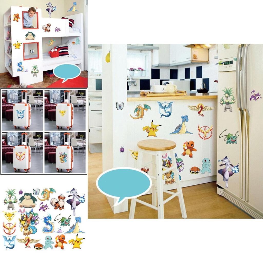 Наклейка на стену Покемон из ПВХ материала для декора детской спальни и класса
