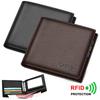 Man Genuine Leather Wallets RFID Blocking Short Thin Top Layer Cowhide Wallet with Multi Card Holder Money Bags Gift for Him