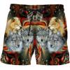 Spring Summer Trousers Men Plus Size Clothing Wolf 3D Print Shorts Beach Animal Pattern Wide Leg Breathable Man Short Pants