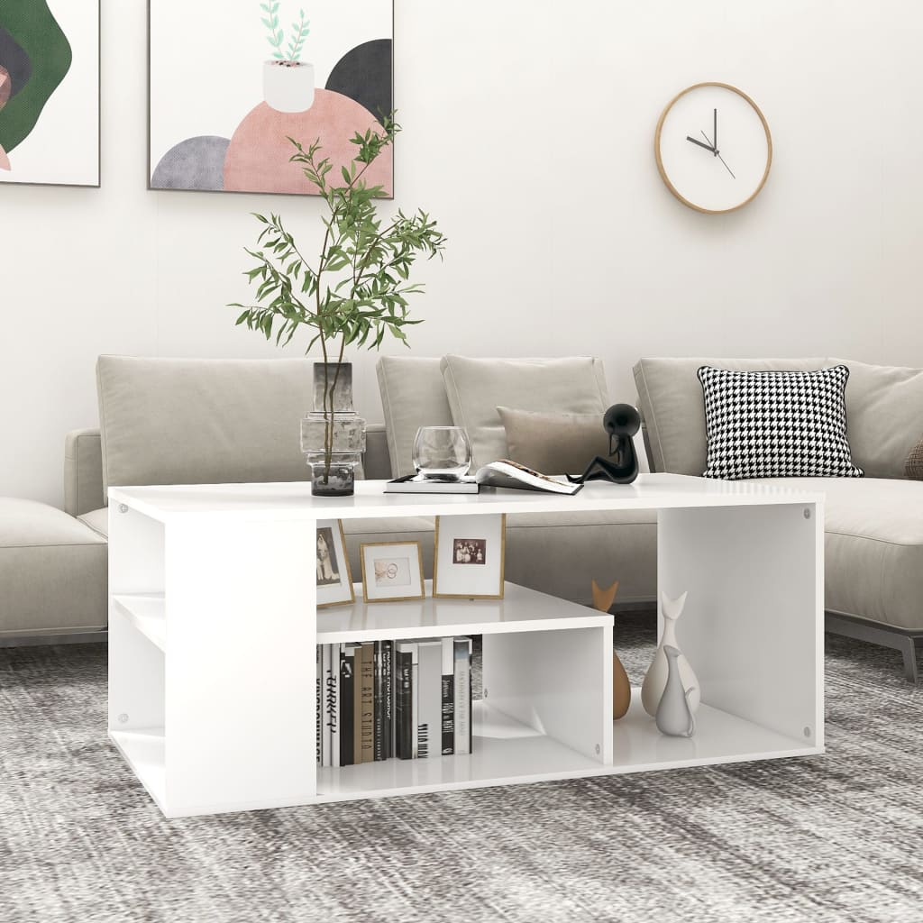 Vidaxl Stolik Kawowy, Biały, 100X50X40 Cm, Materiał Drewnopochodny