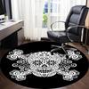 1pc Skull DayOfTheDead Office Round Area Rug, Under Office Chairs Bedroom Living Room Home Decor, Room Deco, Available in Various Sizes