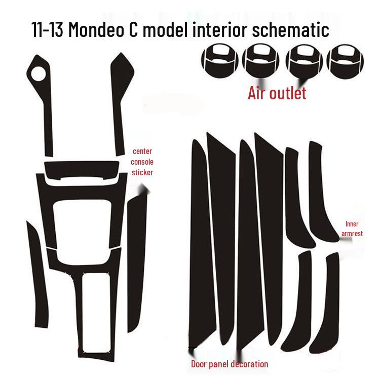 Mondeo 07-13 Dashboard Carbon Fiber Interior Sticker Film