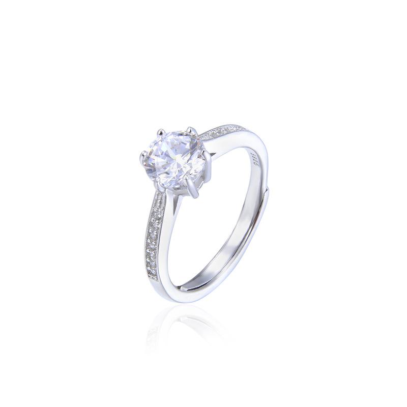 Lindon Classic 925 Sterling Silver Zircon Ring Ladies Jewelry Wedding Promise Party Gift