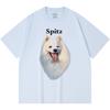 Футболка из 100% хлопка плотностью 230 г/м2 с принтом шпица, забавная футболка из чесаного хлопка в стиле Харадзюку