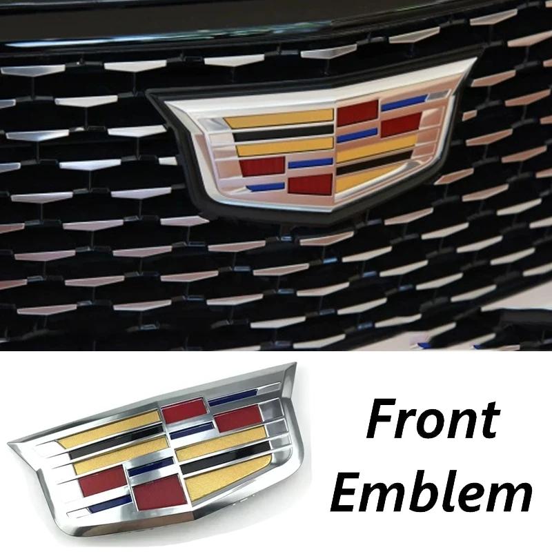 ABS Car Front Grille Logo Emblem Cover for Cadillac CT4 CT5 CT6 XT5 XT6 Auto Rear Trunk Badge Sticker Replacement Accessories