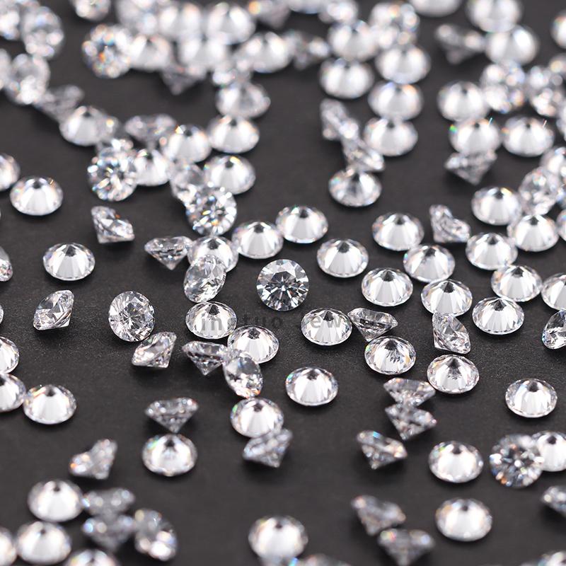 Wuzhou 1000pcs/pack Cubic Zirconia CZ 1mm- 3mm Round Brilliant Cut White Cubic Zircon Gemstone Melee Sizes