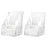 Acrylic Brochure Holder 3-Tier Brochure Display Stand with Divider Wall Mount Countertop Clear Flyer Holder Rack Magazine Booklet Display Stand