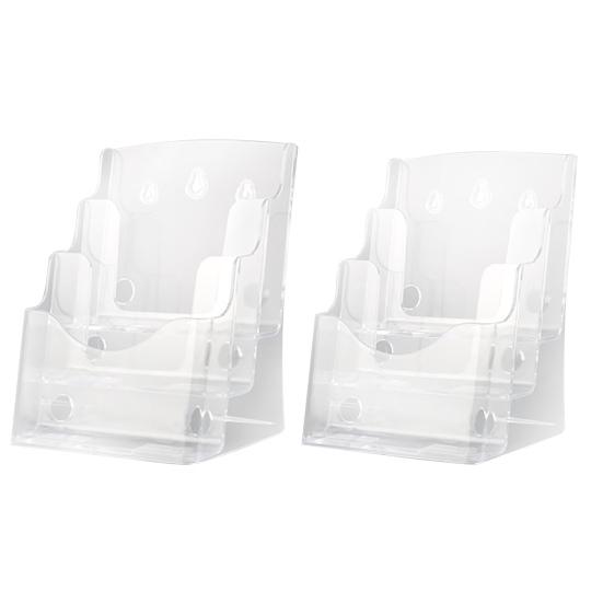 Acrylic Brochure Holder 3-Tier Brochure Display Stand with Divider Wall Mount Countertop Clear Flyer Holder Rack Magazine Booklet Display Stand