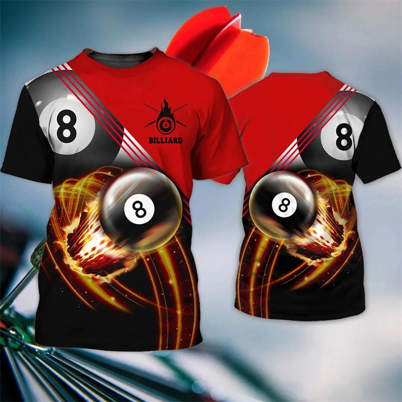 Модная футболка с принтом «Бильярд» 3D для мужчин, футболки для фитнеса и спортзала, женская одежда, уличная одежда, мешковатые футболки унисекс, топы