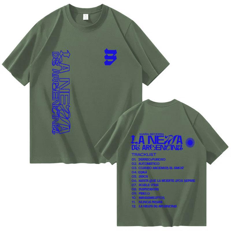 Singer Maria Becerra La Nena Album 2025 Fashion High Quality Oversized Tshrit Mens Women Shortsleeve Tshrits Casual Tops Unisex