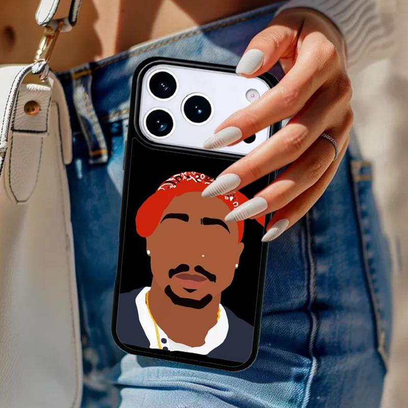 Чехол для телефона Rapper 2pac Tupac Shakur Для iPhone 17 Air 14 15 13 12 Max Чехол Для Apple 16e 11 Pro Max Plus Coque