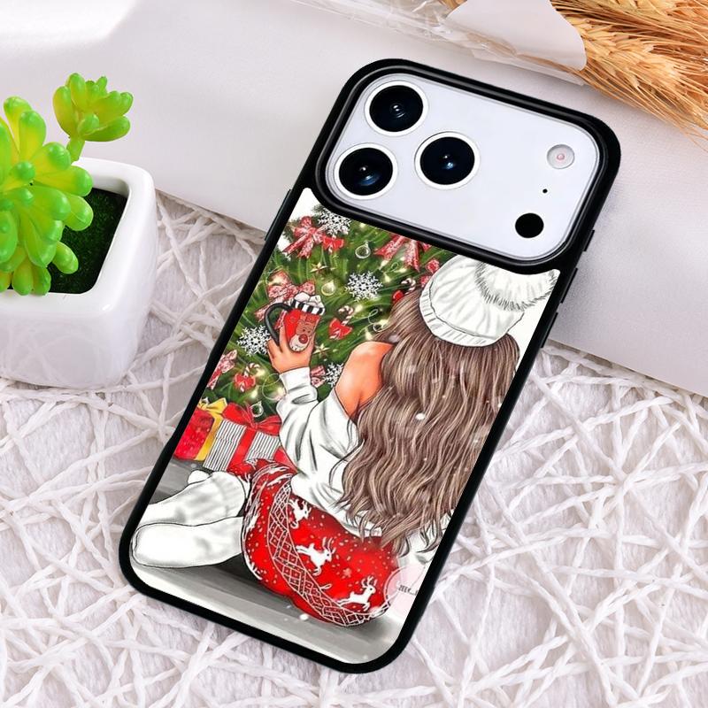 Christmas Girls Tree Gift Phone Case for iPhone 17 Air 16 15 11 12 14 13 Pro Max Shockproof Cover