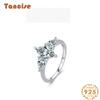 Tancise Classic 925 Sterling Silver Zircon Ring Ladies Jewelry Wedding Promise Party Gift