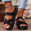 New Spring and Summer Platform Women's Sandals Large Size Platform Casual Woven Cross-strapped Women's Slippers