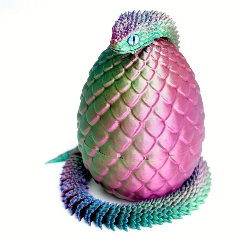 3D Printed Articulated Snake and Egg Ornament
