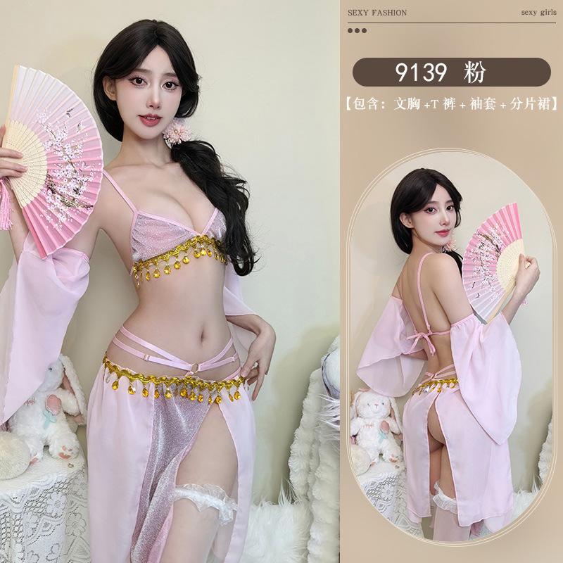 Sex Underwear Retro Sex Belly Pocket Lace Bare Chest Three-point Sexy Hanfu Dress
