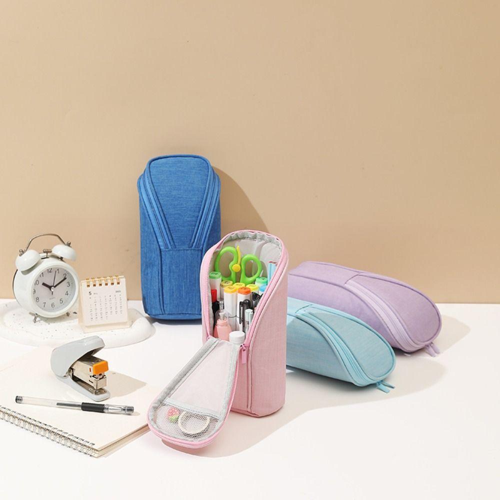 Standing Pencil Holder Multi-function Stationery Storage Organizer Vertical Pencil Case Students