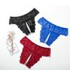 Plus Size Open Crotch Panties for Women Transparent Lace Underwear Sleepwear Lingerie 6 Colors Available