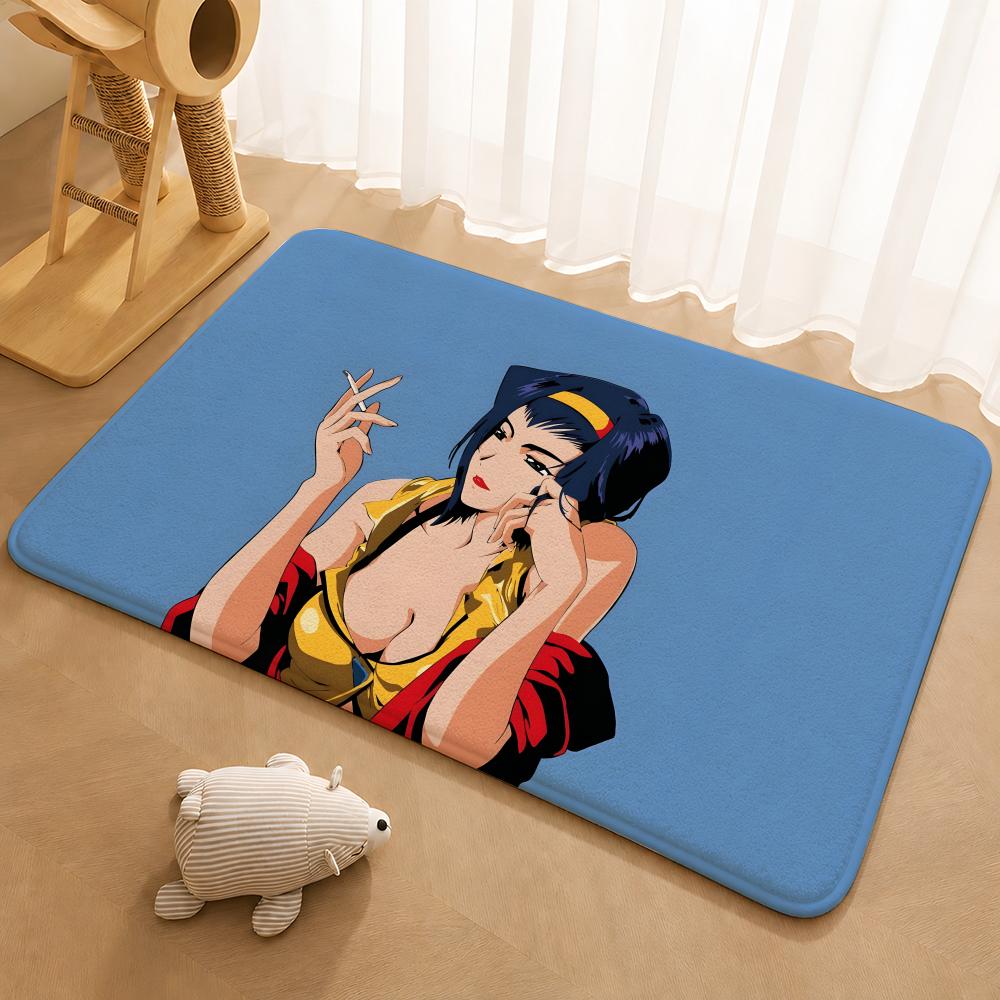 Anime Cowboy Bebop Floor Mat Floor Mat Soft Flannel Non-Slip Door Rug for Living Room