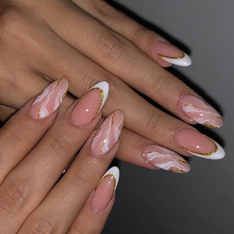 Европейские и американские градиентные персиковые балетные типсы для коротких ногтей