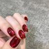 Ручная работа Красный кошачий глаз Маникюр Короткие ногти: Сияющий, Съемный, Высокоэффективный Отбеливающий Эффект