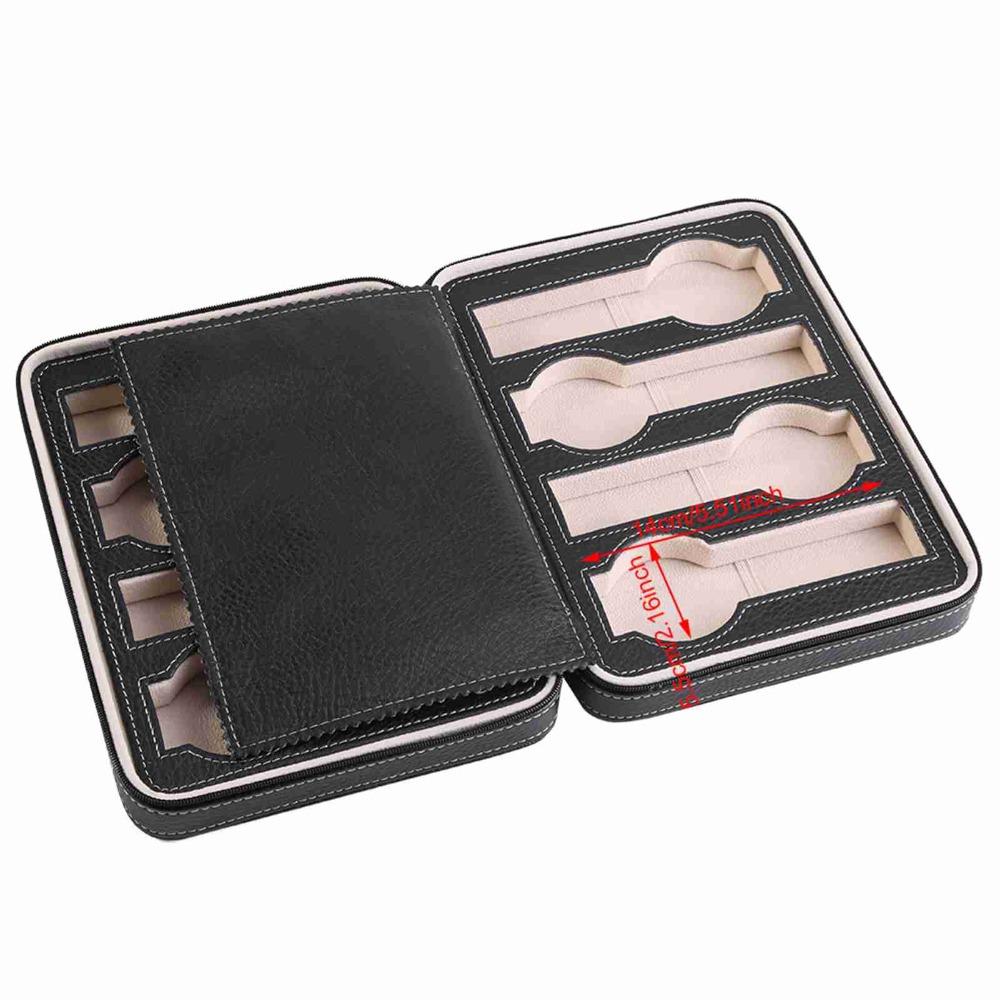 Zippered Design Watch Storage Box PU Leather,Cardboard Travel Watch Case Travel Use