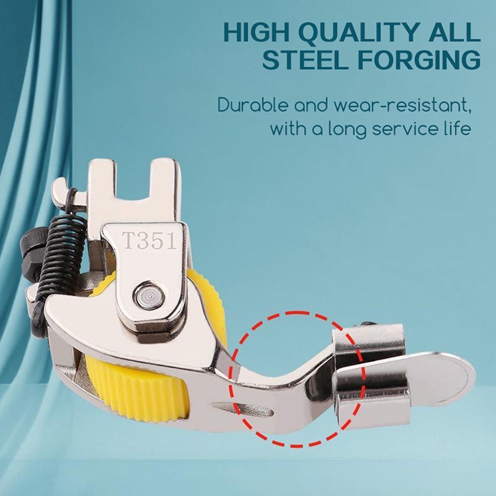 Downward Folding Hemming Curling Presser Foot Wear-Resistant Metal Roller Foot,Practical Industrial Roller Presser Foot For Home