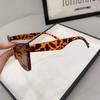 UV400 Leopard Print Eyewear Big Frame Wide Legs Sun Glasses Fashion Cat Eye Sunglasses  Travel