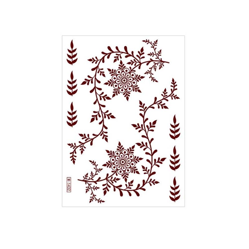 Lace Fake Tattoo Temporary Tattoo Red Mehndi Stickers Body Art Sticker Henna Tattoo Stickers Girls