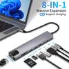 Концентратор USB C 8 в 1 Адаптер Type C к 4K HDTV с RJ45 Картридер SD/TF Быстрая зарядка для MacBook Ноутбук Компьютер на Windows