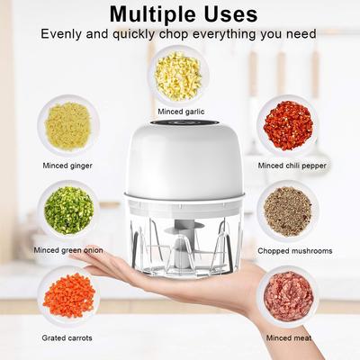 Электрический измельчитель пищи, мини-давилка для чеснока, измельчитель для кухни, мясорубка, измельчитель овощей, перезаряжаемый через USB, портативный измельчитель