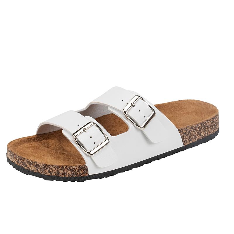 Модные роскошные кожаные сандалии из пробки, летние мужские женские мюли, шлепанцы, сабо, пляжная обувь, классические шлепанцы с пряжкой, шлепанцы для мужчин