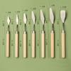 Art Spatula Soft Paint Spatula Oil Painting Spatula Wooden Handle Palette Knife Set Gouache Painting Spatula
