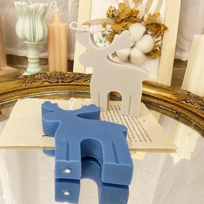 3D Рождественская елка Лось Пряничный человечек Ароматическая свеча Силиконовая форма Сделай сам Рождественская форма для свечи Гипсовая силиконовая форма для свечи