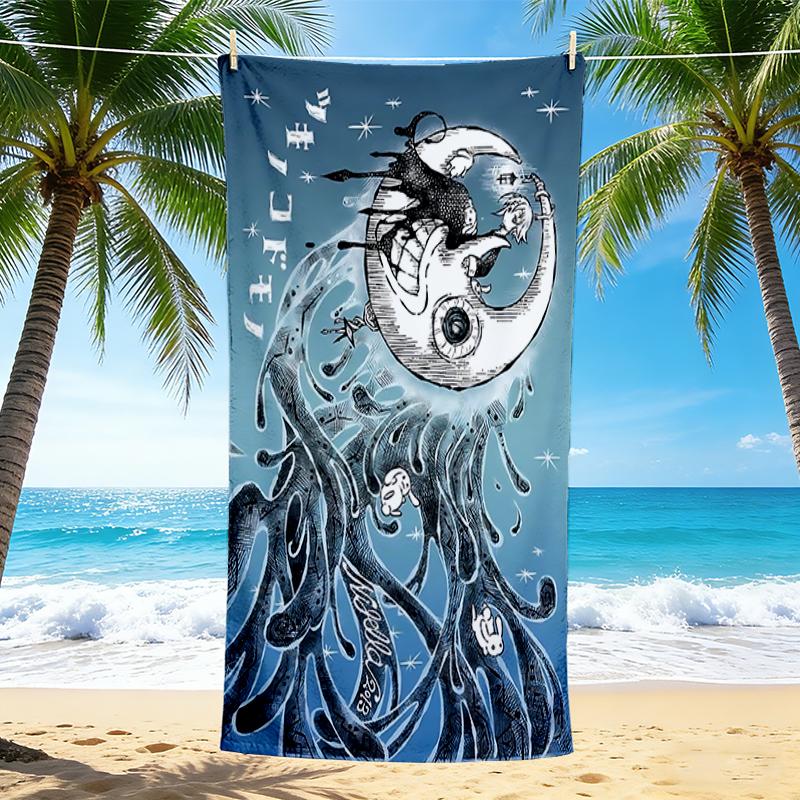 1Pc Oceanic Yinyang Harmony Beach Towel Quick Dry Multiuse For Beach Pool Gym Yoga Home Travel Christmas Halloween Xmas Gift Es135