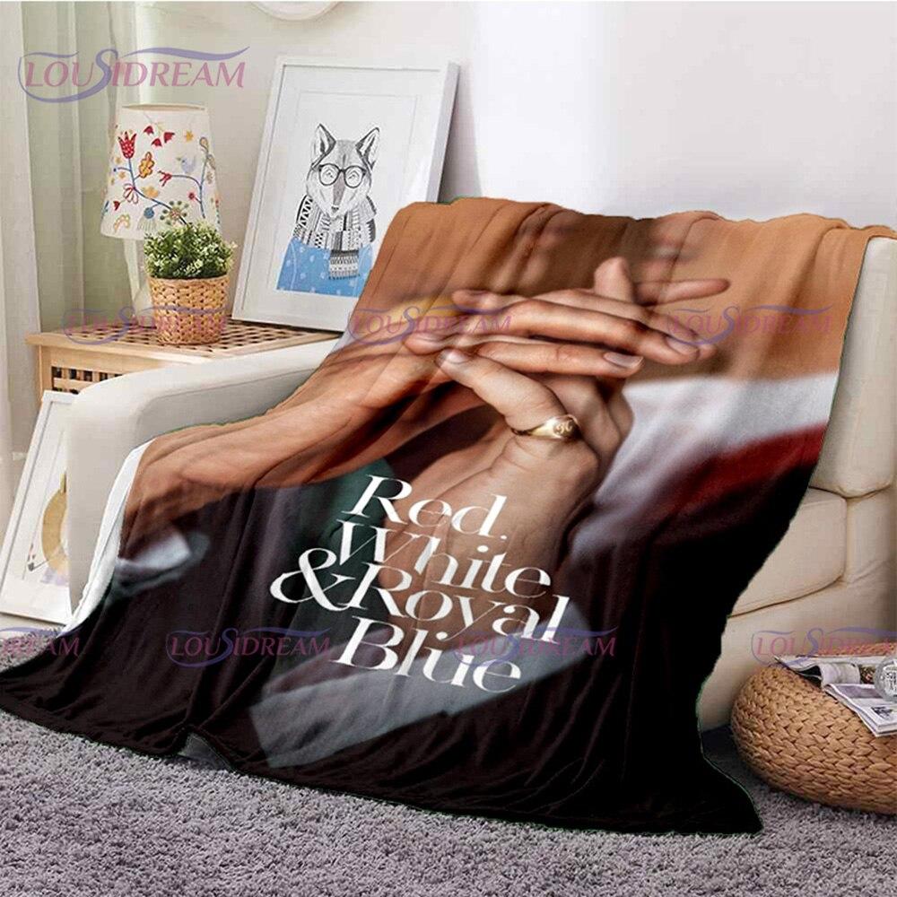 Одеяло из серии красного, белого и королевского синего цвета, мягкое фланелевое одеяло, одеяло для дома, спальни, дивана, пикника, путешествия, офиса, отдыха