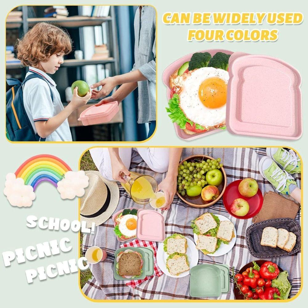 Portable Toast Storage Box Transparent Sandwich Meal Box Fashion Sandwich Container Household