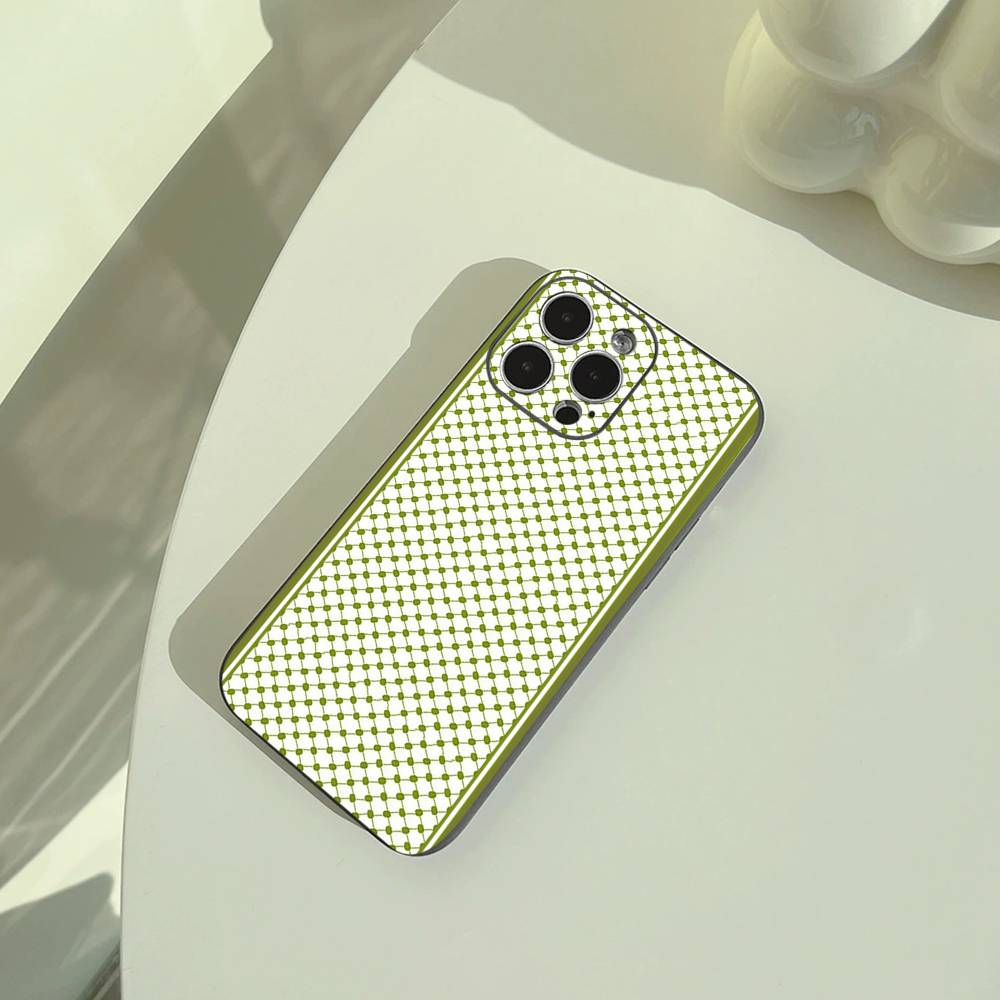 Чехол для телефона с узором палестинской кефии для iPhone 17,16,15,14,13,12,11 Pro Max, Легкий и практичный Мягкий черный чехол