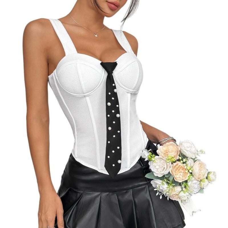 Женский летний сексуальный топ с открытой грудью и стереоскопическим типом талии, завязками на талии, жилеткой-рыбьей костью, топом-халтером