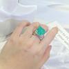 Elegant Emerald Heart Zircon Women's Ring Geometric Shape Couple Ring Wedding Anniversary Gift Luxury Cocktail Party Jewelry Exquisite Women's Jewelry