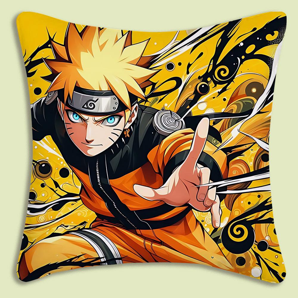 Hot Cartoon Anime Cool NNARUTOS Pillow Covers Cartoon Sofa Decorative Home Doublesided Printing Short Plush Cute Cushion Cover